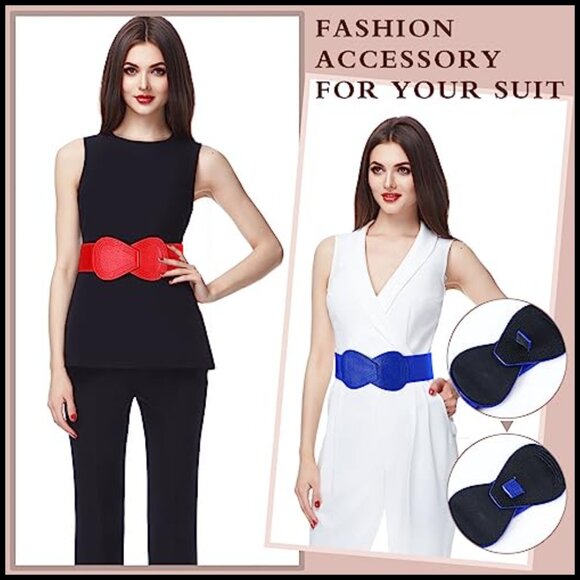Stretch Belt for Women Dresses Wide Elastic Belt with Interlock Buckle main image 5